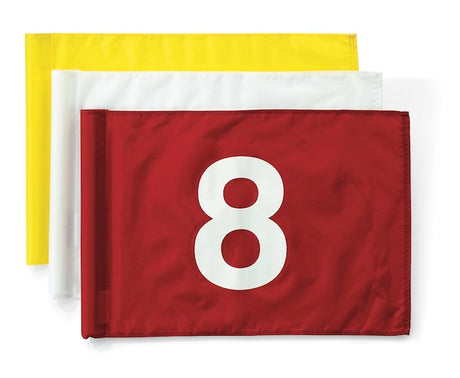 Fahne Nylon Rot-Weiß 1-9 Par Aide Fahnen Golftech