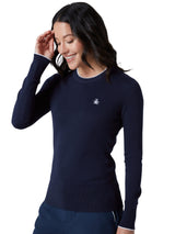 Original Penguin Damen Strickpullover Langarm Black Iris Ansicht 2