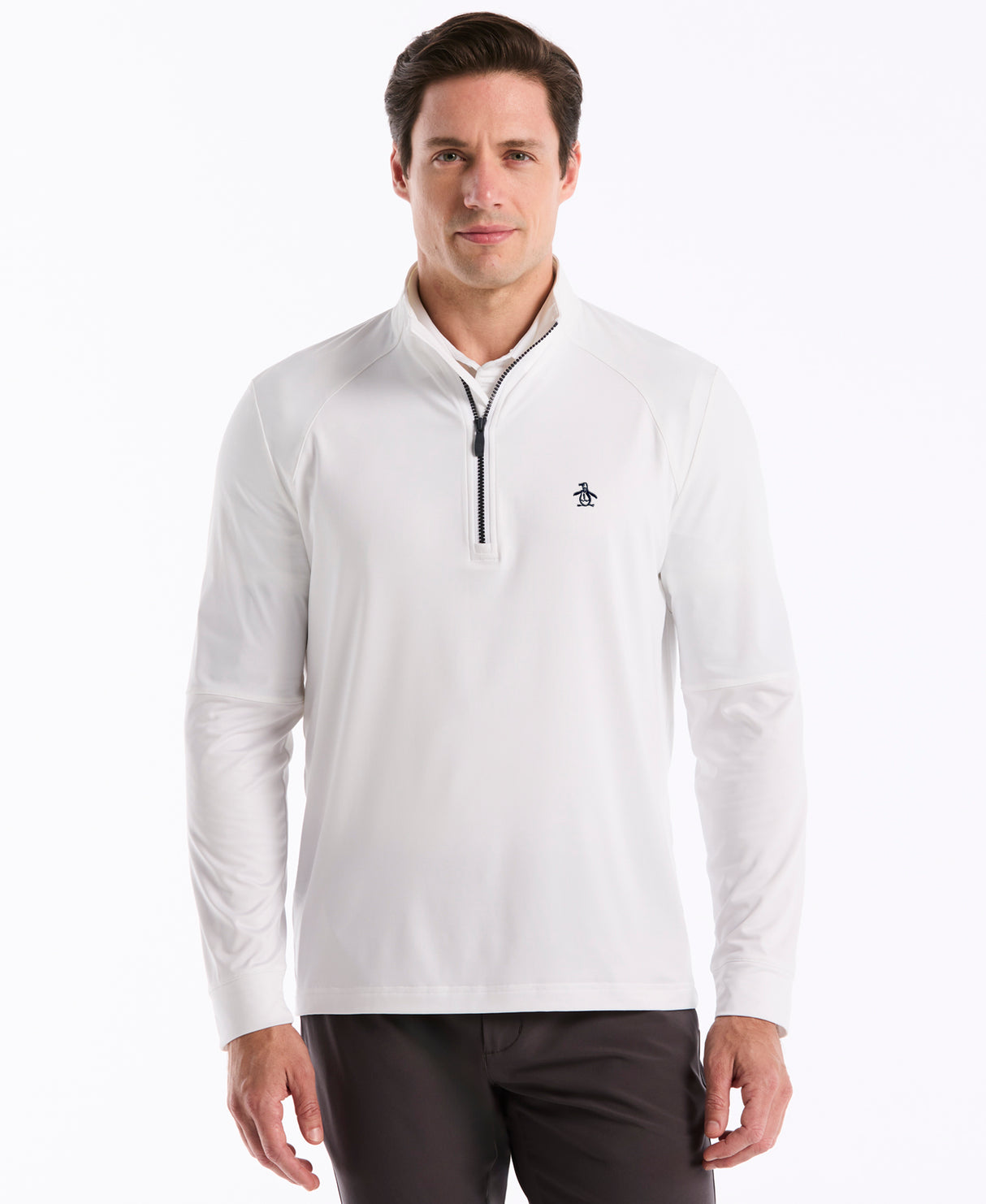 Pull homme Original Penguin Mixed Media à fermeture éclair 1/4