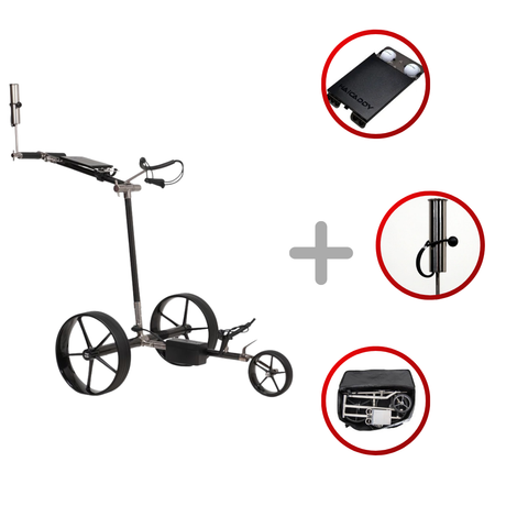 Haicaddy® HC9TiC Golftrolley Elektrisch Tourmade Carbon/Schwarz