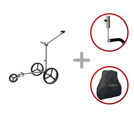 "Vorführmodell" Challenger Flat Steel Golftrolley Elektrisch PG-Powergolf