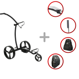 Leisure Golf Ikarus Curve 2.0 2025 Golftrolley Elektrisch Leisure Golf Schwarz-Matt gepulvert Hellblau