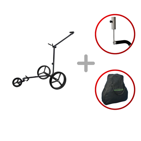 "Vorführmodell" Nitro Flat Black Pearl Golftrolley Elektrisch PG-Powergolf