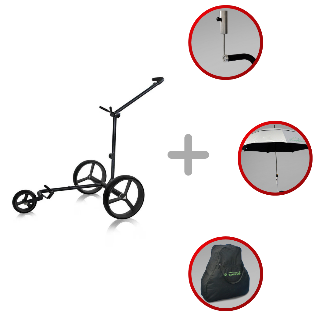 "Vorführwagen" Nitro Flat Black Pearl Golftrolley Elektrisch PG-Powergolf   