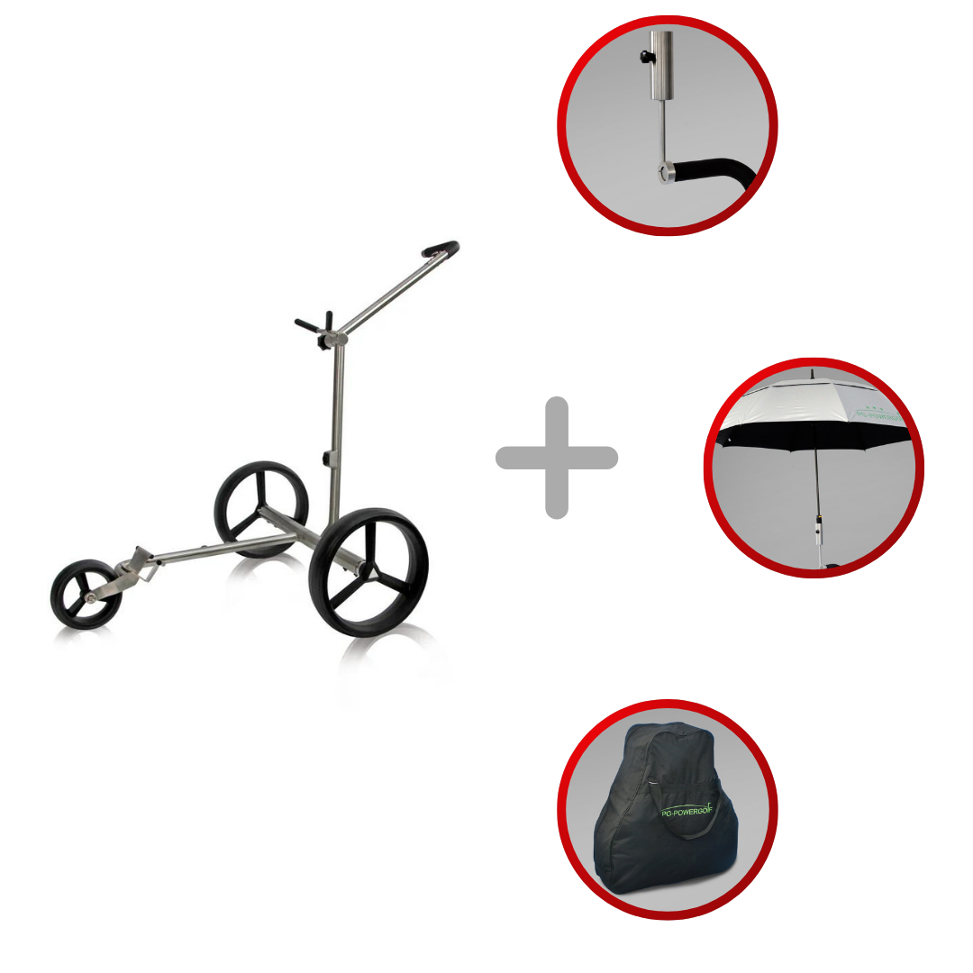 "Vorführwagen" PG-Powergolf Nitro Flat Steel Elektrotrolley Golftrolley Elektrisch PG-Powergolf   