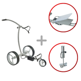 Leisure Golf Taurus 2.0 2025 Golftrolley Elektrisch Leisure Golf poliert silber