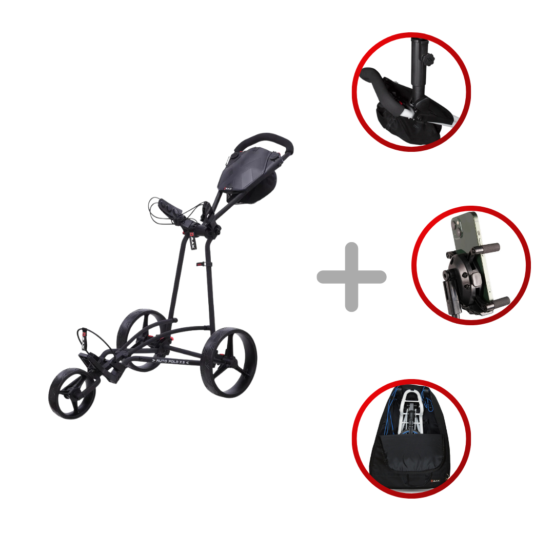 Big Max Autofold X2 Golftrolley - Phantom Black (Inkl. Zubehör) Big Max Phantom black
