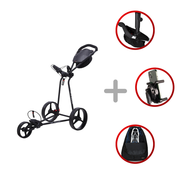 Big Max TI TWO Golftrolley - Phantom Black (Inkl. Zubehör) Big Max