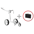 JuCad Carbon Dreirädrig - Weiß/Schwarz Golftrolley Jucad Golf Weiß-Schwarz Blau Blau