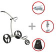 Leisure Golf Ikarus Curve 2.0 2025 Golftrolley Elektrisch Leisure Golf Edelstahl geschliffen Hellblau