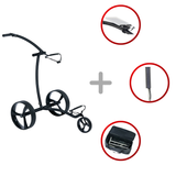 Leisure Golf Spirit Curve Elektrotrolley 2025 Golftrolley Elektrisch Leisure Golf Schwarz matt gepulvert orange