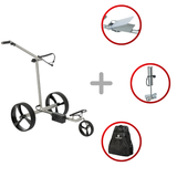 Leisure Golf Ikarus 2.0 2025 Golftrolley Elektrisch Leisure Golf Edelstahl geschliffen gelb