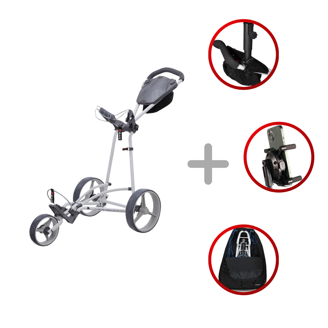 Big Max Autofold X2 Golftrolley - Grey Charcoal (Inkl. Zubehör) Big Max Grey-Charcoal