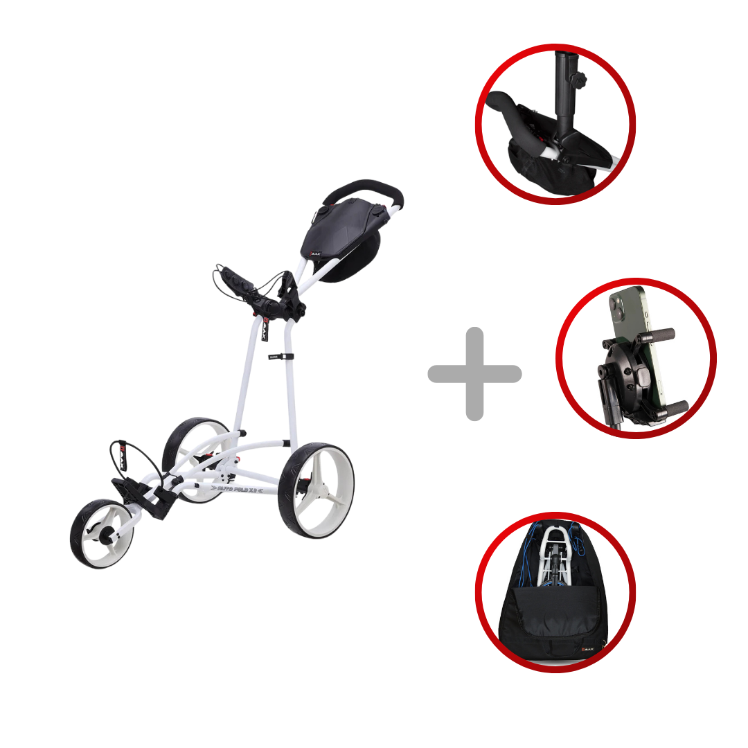 Big Max Autofold X2 Golftrolley - White (Inkl. Zubehör) Big Max White