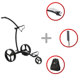 Leisure Golf Ikarus Curve 2.0 2025 Golftrolley Elektrisch Leisure Golf Schwarz-Matt gepulvert Hellblau