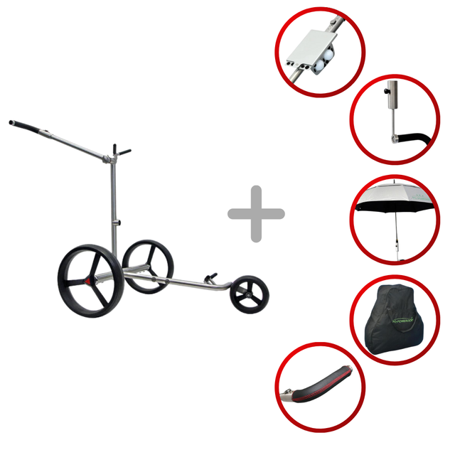 PG-Powergolf SteelCad Zorro Flat Elektrotrolley Lithium-Ionen-Akku 45+ Loch (Inkl. Zubehör) Golftrolley Elektrisch PG-Powergolf blau blau Ja