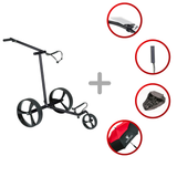 Leisure Golf Spirit Elektrotrolley 2025 Golftrolley Elektrisch Leisure Golf Schwarz matt gepulvert orange