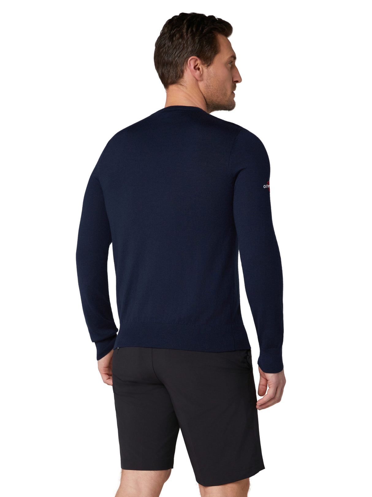 Callaway Herren Merino Rundhals-Pullover Navy Blue Ansicht 2