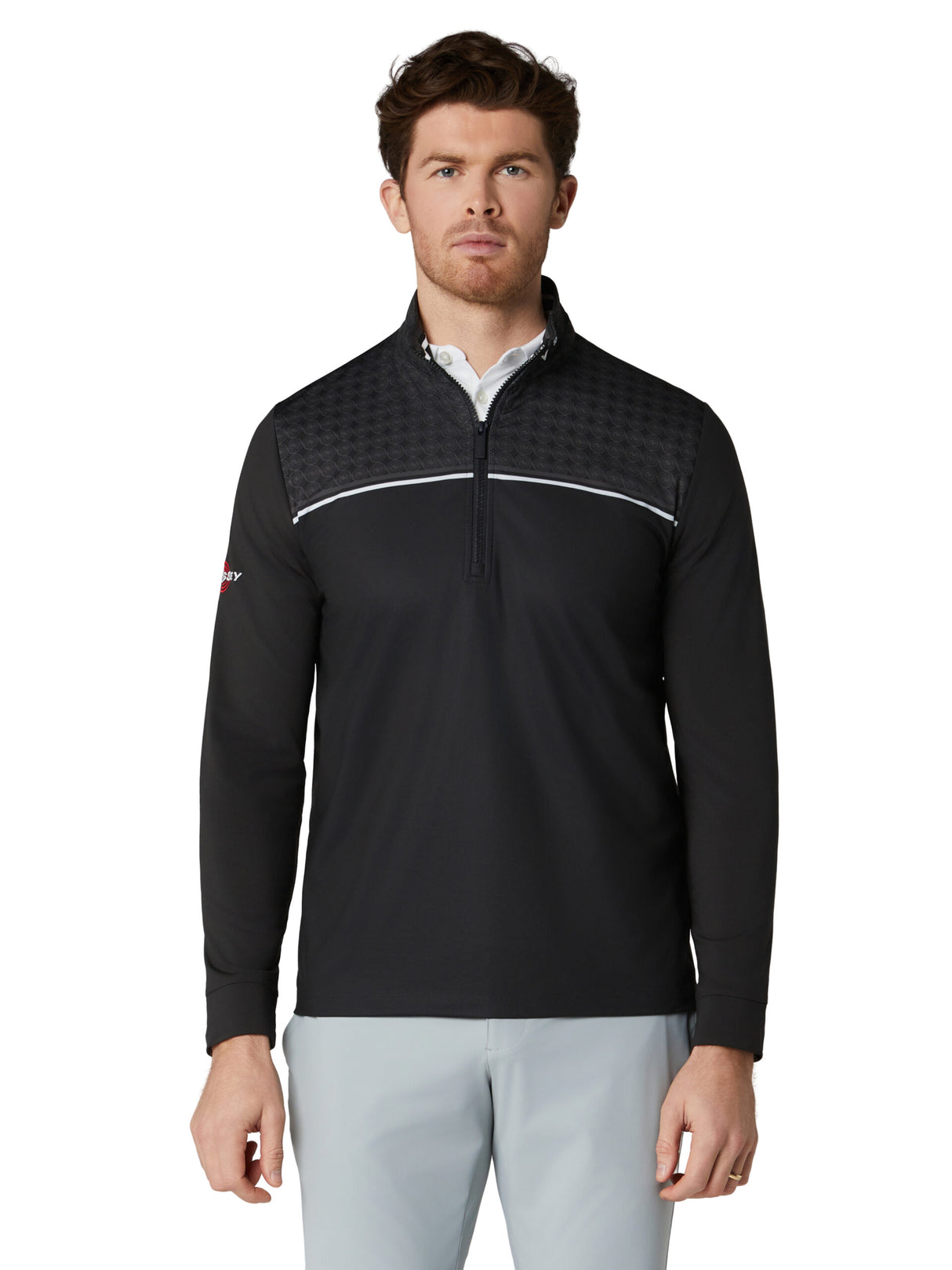 Callaway Herren Odyssey Print 1/4 Zip Langarm Caviar