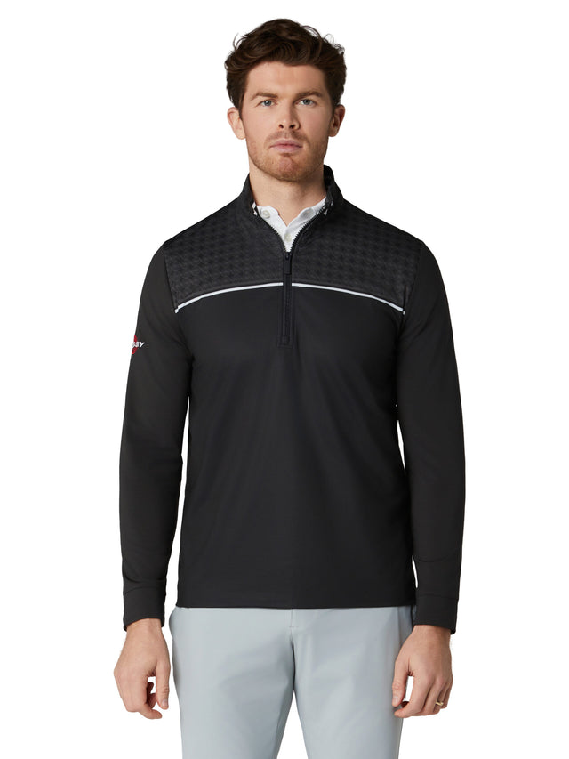 Callaway Herren Odyssey Print 1/4 Zip Langarm Caviar