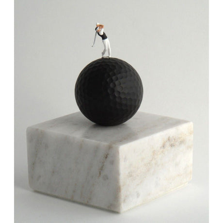 dublisGolf White Marble Black Golf Skulptur  dublisGolf   