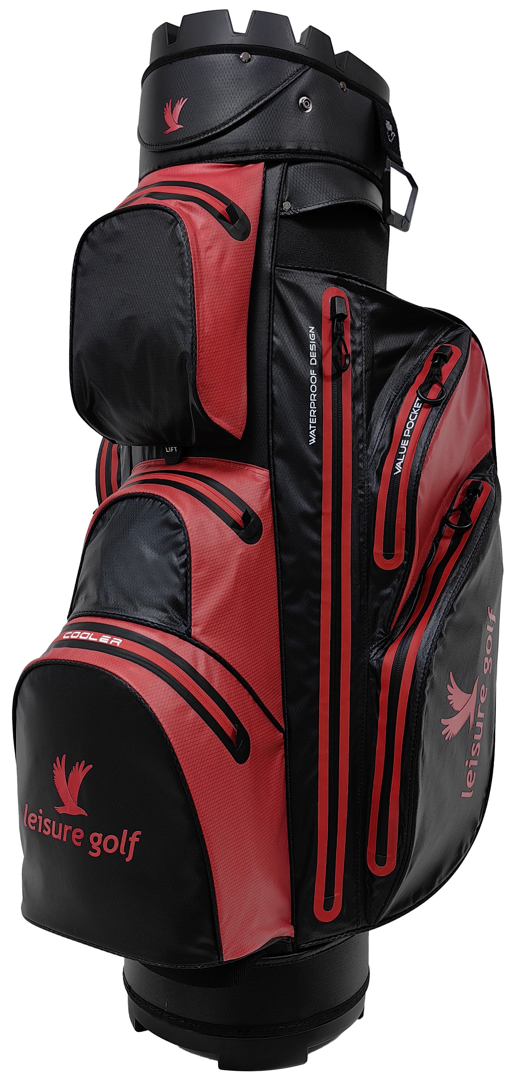 Weihnachts Deal Leisure Golf Watersafe Organizer Cartbag Schwarz Rot Color Edition