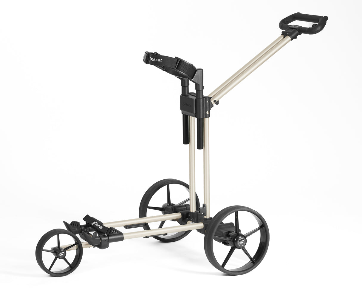 Flat Cat Gear Elektrotrolley 2025 Golftrolley Elektrisch Flat Cat Golf Brushed-Silber (+99.00€)