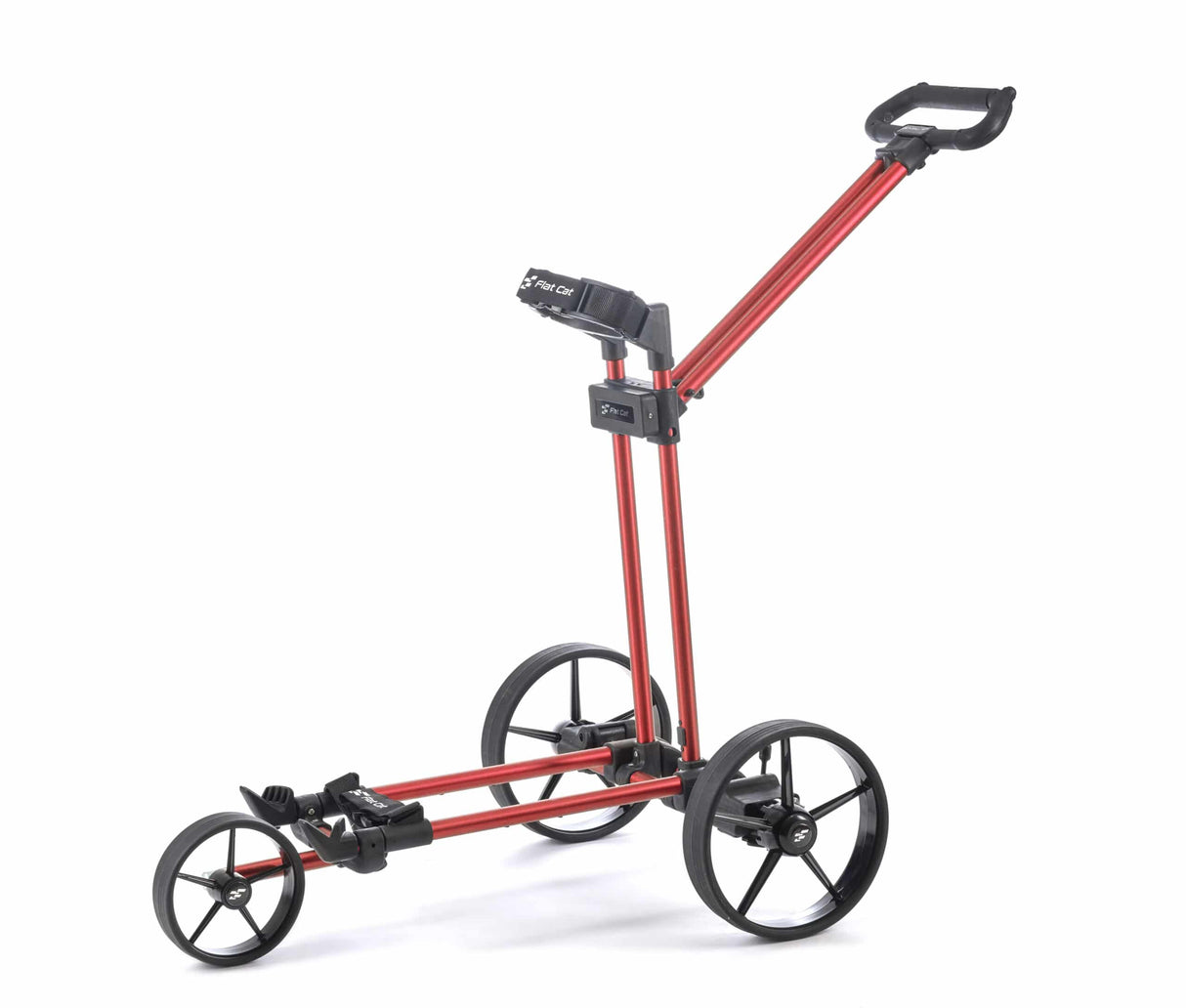 Flat Cat Pushtrolley Drei-Rad Golftrolley Flat Cat Golf Oriental Red (+50.00€)