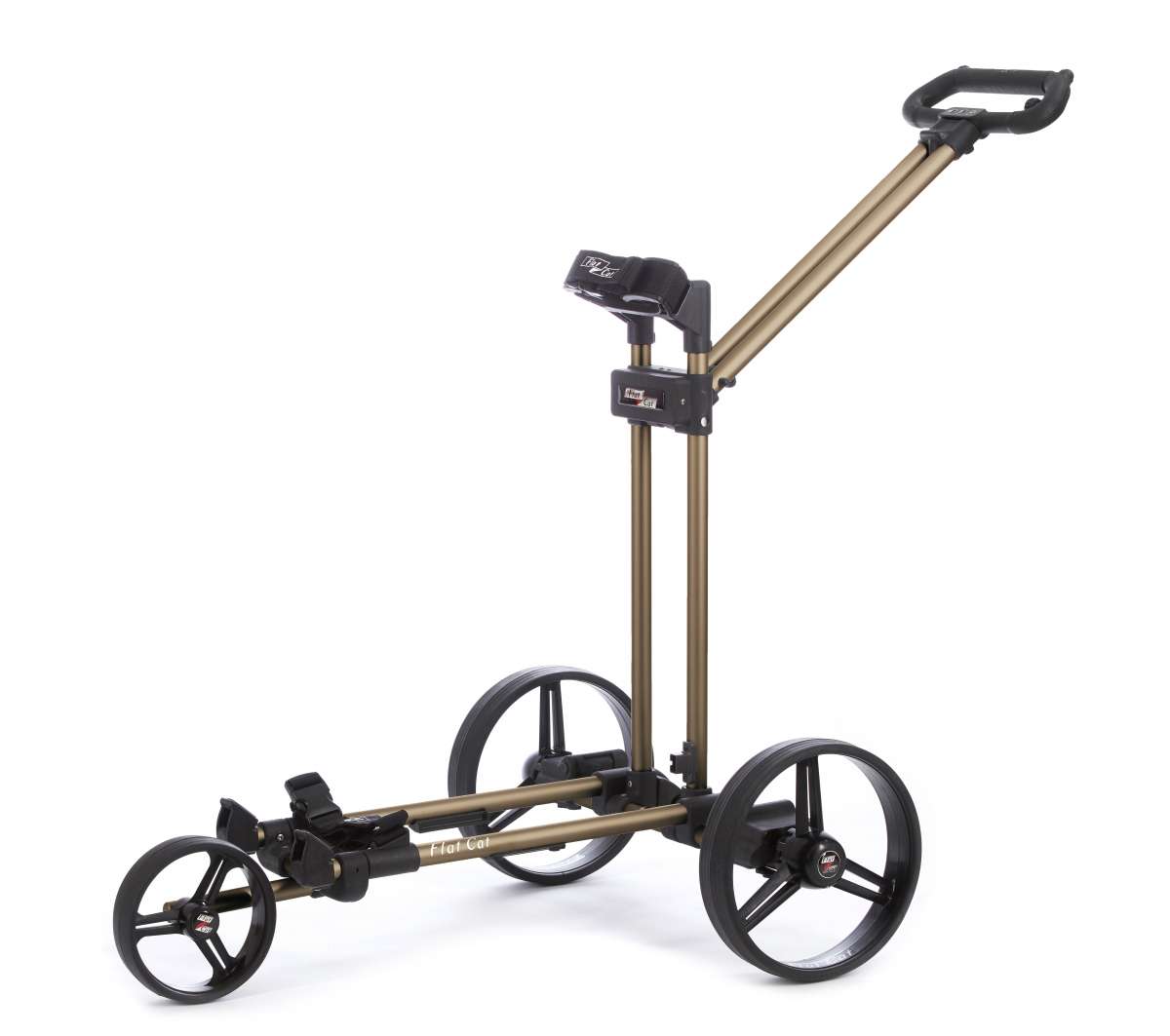 Flat Cat Gear Elektrotrolley 2025 Golftrolley Elektrisch Flat Cat Golf Golden-Bronze