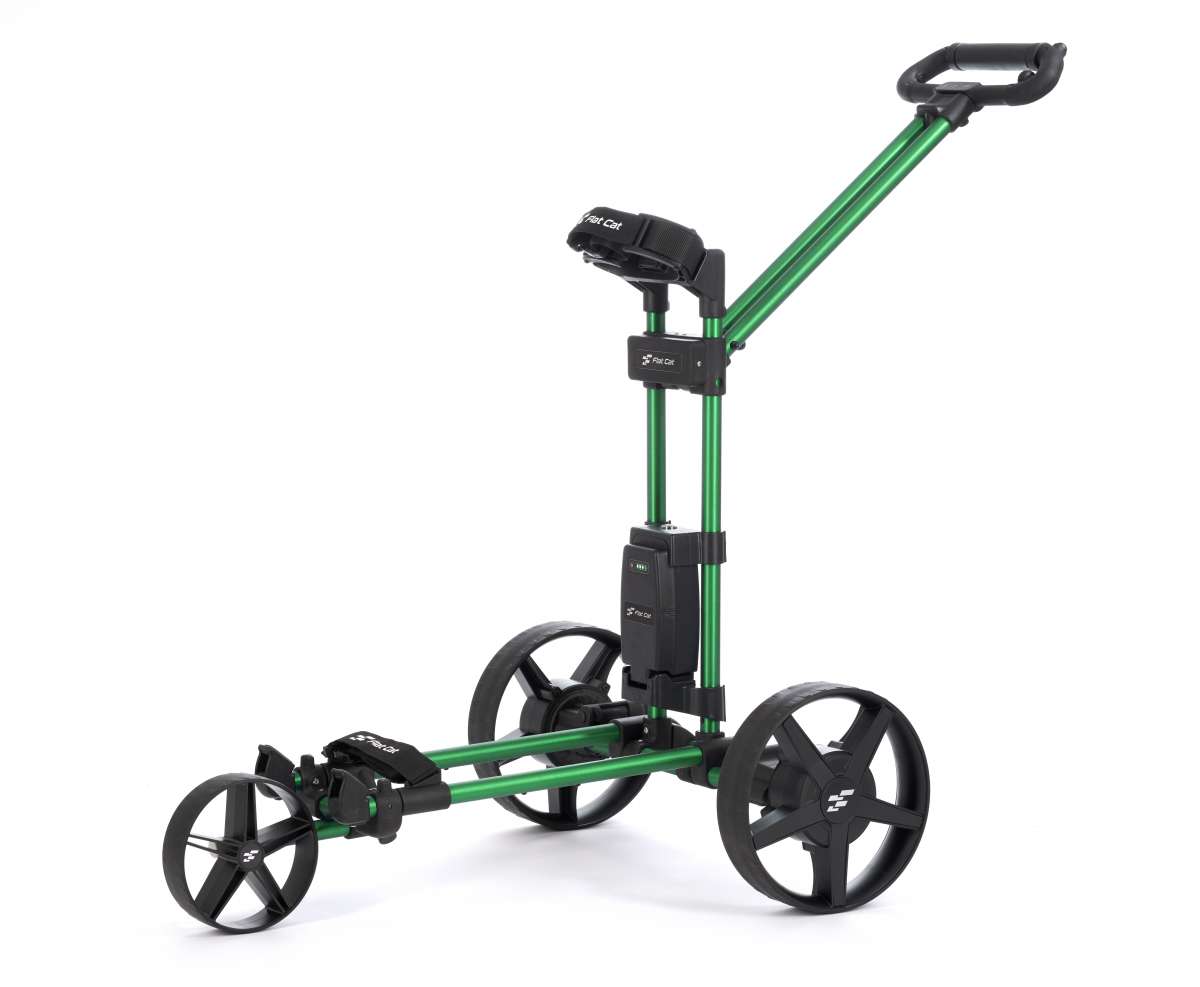 Flat Cat Touch Hybrid E-Trolley 27 Loch 2025 Golftrolley Elektrisch Flat Cat Golf Shining-Grün (+99.00€)