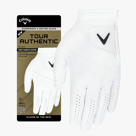 Callaway Tour Authentic Golfhandschuh 2025 – Herren linke Hand – weiß Golfhandschuhe Callaway M