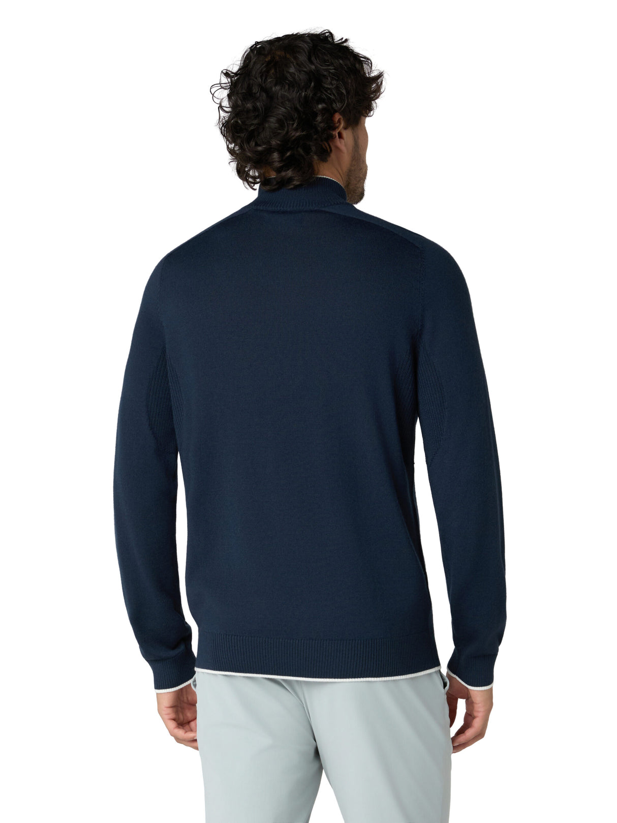 Original Penguin Herren Heritage Mock-Neck Pullover Black Iris Xinao Hthr Ansicht 2