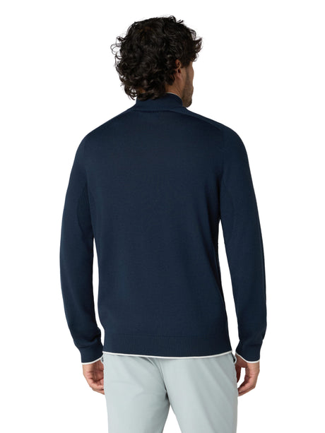 Original Penguin Herren Heritage Mock-Neck Pullover Black Iris Xinao Hthr Ansicht 2