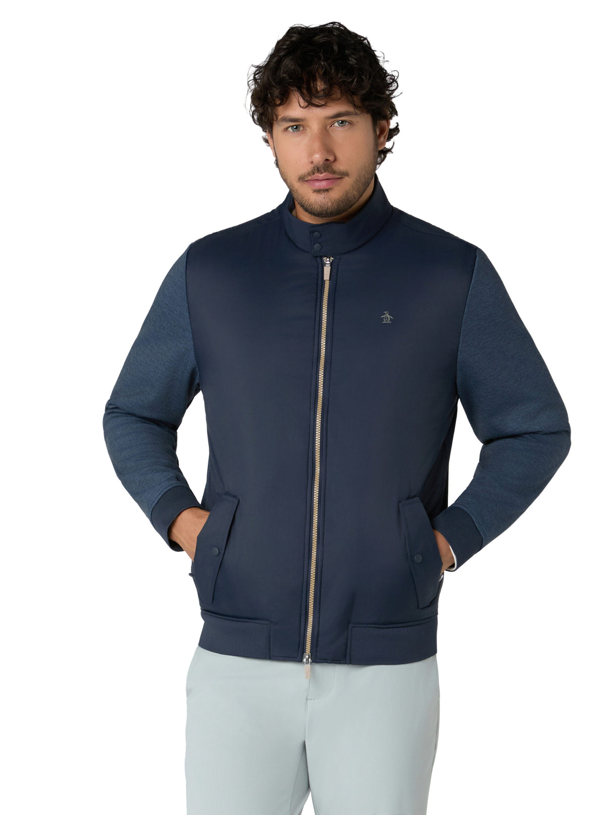Original Penguin Insulated Harrington Jacke Black Iris Bijou Heather