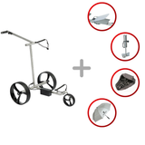 Leisure Golf Spirit Elektrotrolley 2025 Golftrolley Elektrisch Leisure Golf Edelstahl geschliffen orange