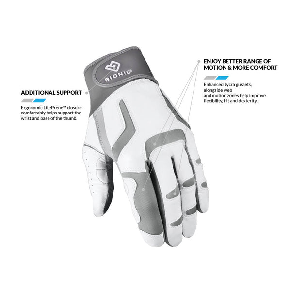 Bionic ReliefGrip 2.0 Ladies Glove - White Big Max